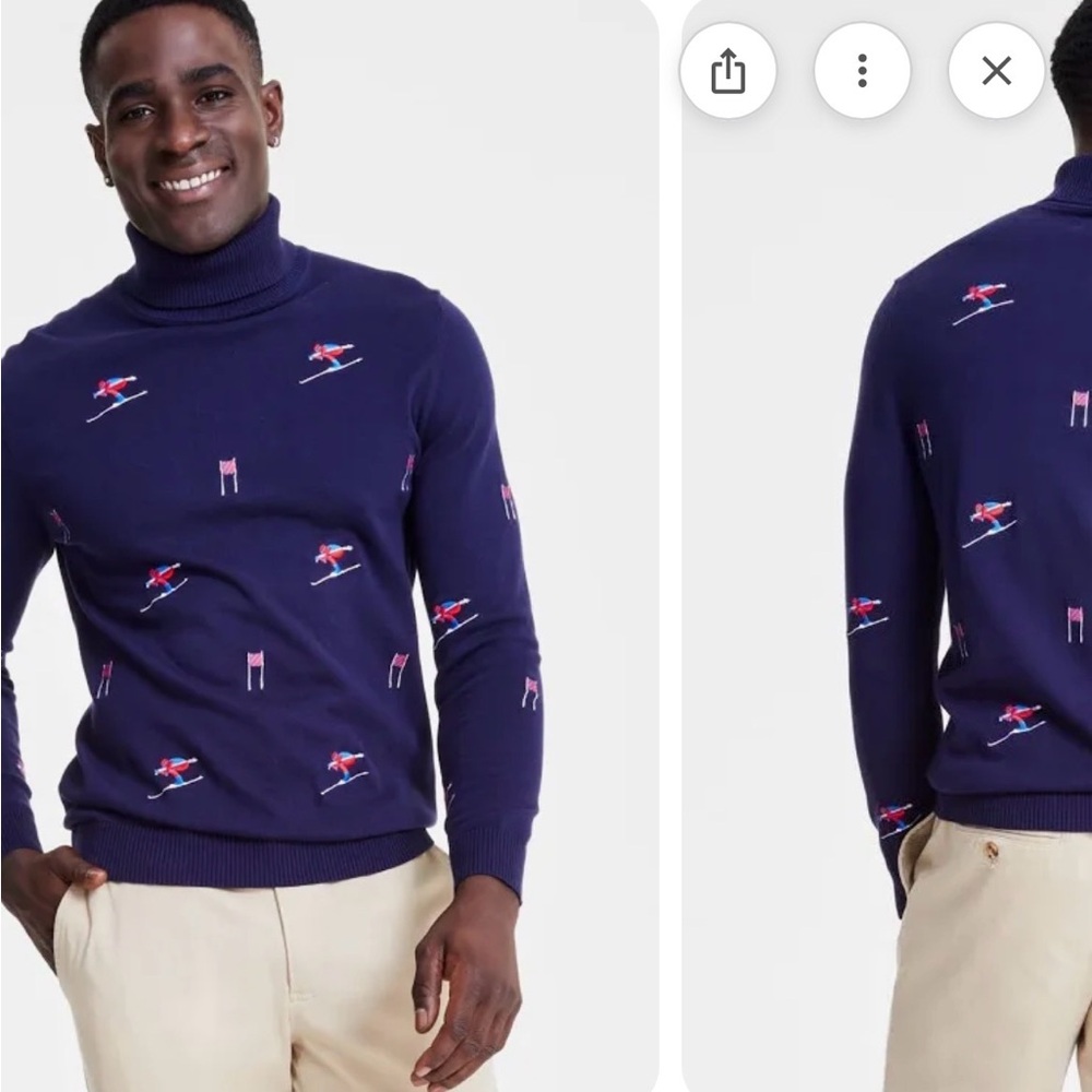 Men’s Club Room Ski Holiday Turtleneck ⛷️ size Small